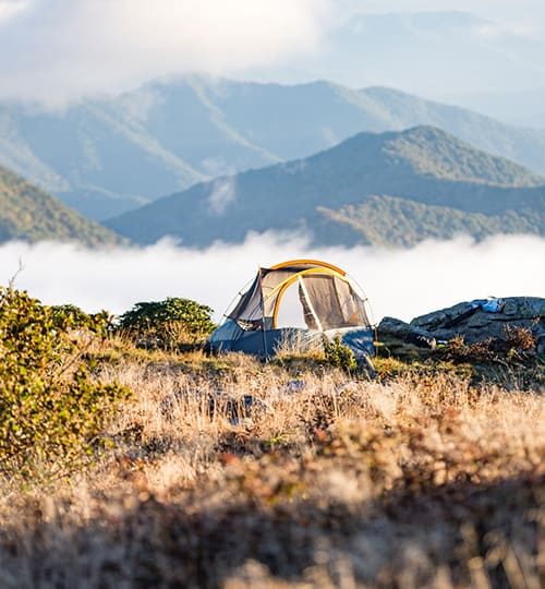 camping tourism - on hill top